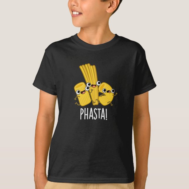 Phasta Funny Fast Pasta Pun Dark BG T-Shirt (Vorderseite)
