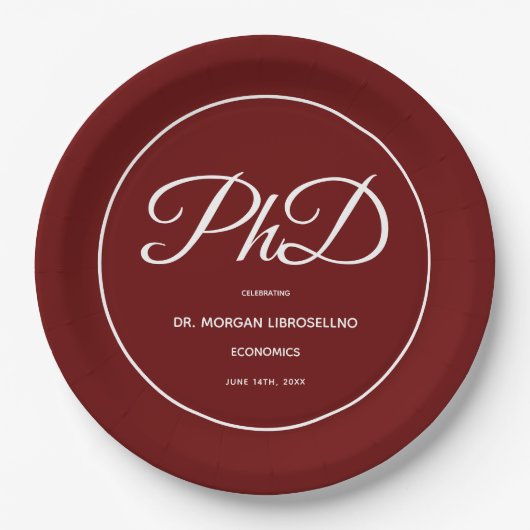 PhD-Abitur Pappteller (Vorderseite)
