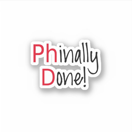 PhD, Abschluss Aufkleber (Vorderseite)