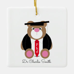 Phd Abschluss Bear gratulieren Keramikornament