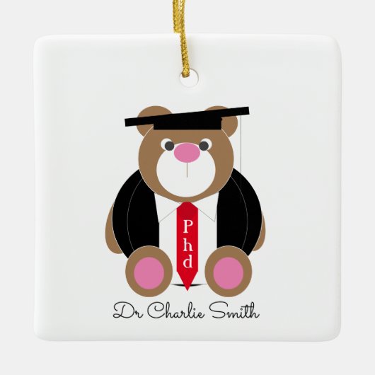 Phd Abschluss Bear gratulieren Keramikornament (Vorderseite)