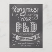 PhD Abschluss begrüßt Chalkboard-Universität Postkarte (Vorderseite)