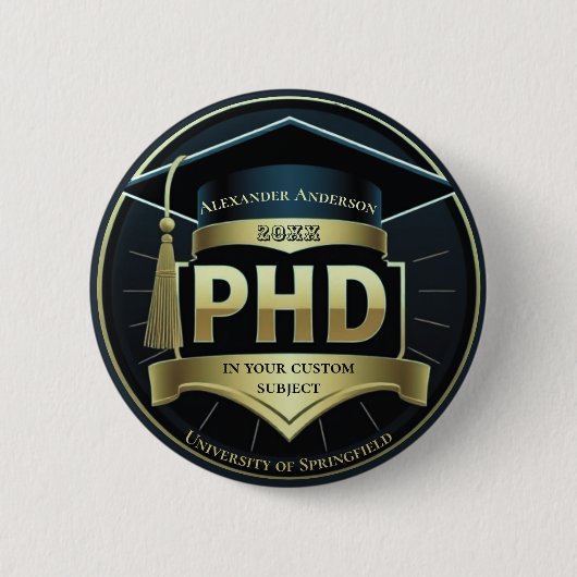 Phd-Abschluss-Doktorarbeit Button (Vorderseite)