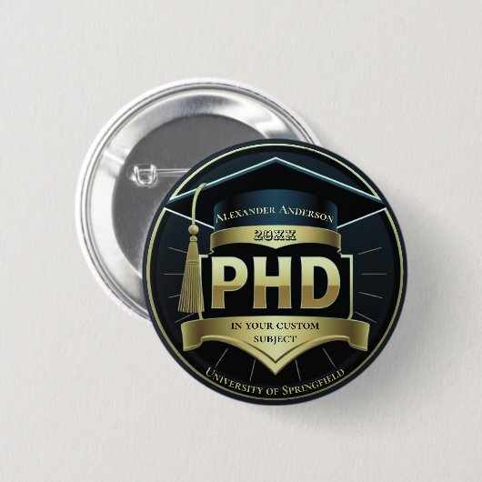 Phd-Abschluss-Doktorarbeit Button (Vorne & Hinten)