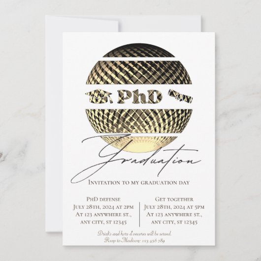 Phd-Abschluss-Einladung Einladung (Vorderseite)