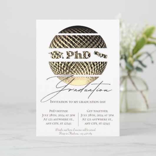 Phd-Abschluss-Einladung Einladung (Stehend Vorderseite)