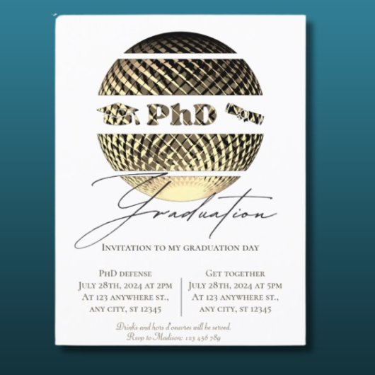 Phd-Abschluss-Einladung Postkarte