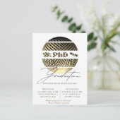 Phd-Abschluss-Einladung Postkarte (Stehend Vorderseite)