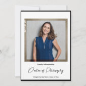 PhD-Abschluss für Minimalistisches Foto Ankündigung (Vorderseite)