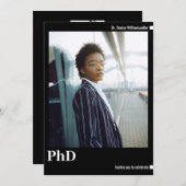 PhD-Abschluss für Minimalistisches Foto Einladung (Vorne/Hinten)