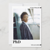 PhD-Abschluss für Minimalistisches Foto Einladung (Vorderseite)