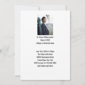 PhD-Abschluss für Minimalistisches Foto Einladung (Rückseite)