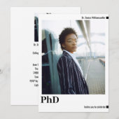 PhD-Abschluss für Minimalistisches Foto Einladung (Vorne/Hinten)