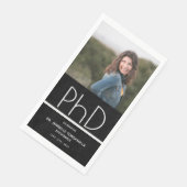 PhD-Abschluss für Schwarz-weißes Foto Serviette (Ecke)