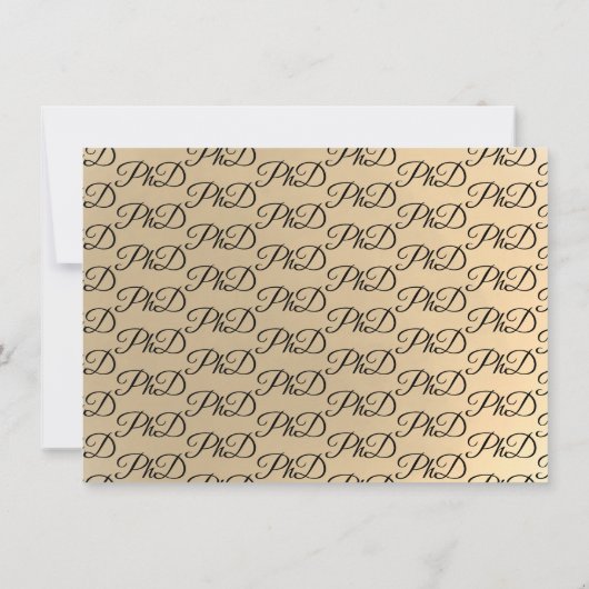 PhD-Abschluss Gold Black Foto Script Abschluss Ankündigung (Rückseite)