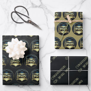 PhD Abschluss Gold Geschenkverpackung Gewebepapier Geschenkpapier Set