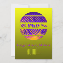 PhD Abschluss Grußkarte farbig Einladung