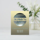 PhD Abschluss Grußkarte platinblau Postkarte (Stehend Vorderseite)