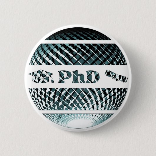 PhD Abschluss platinblau Button (Vorderseite)