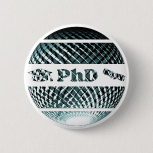 PhD Abschluss platinblau Button