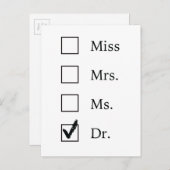 PhD Abschluss Postkarte (Vorne/Hinten)