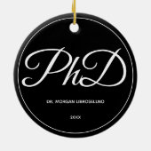 PhD Abschluss Schwarzer Name Jahr Keramik Ornament (Hinten)