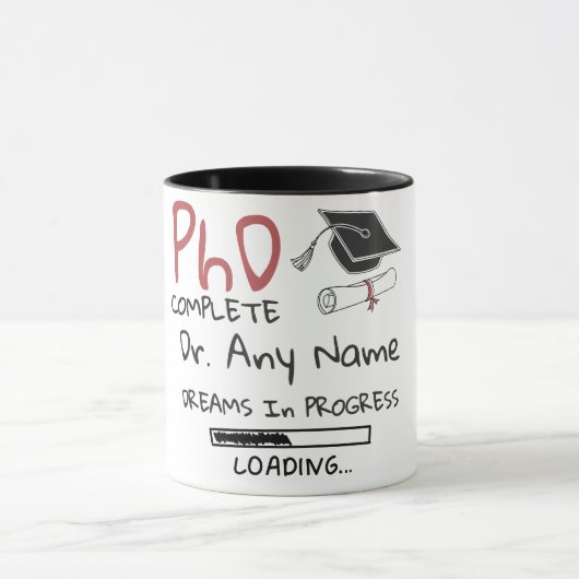 PhD-Abschluss Tasse (Zentrum)
