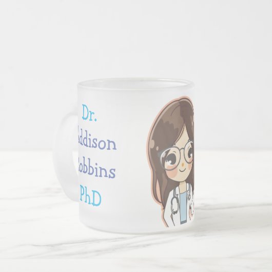 PhD Abschluss Tea Mattglastasse (Vorderseite Links)