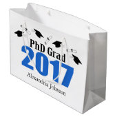 PhD-Absolvent-Abschluss-Geschenk-Tasche 2017 Große Geschenktüte (Rückseite Schrägansicht)