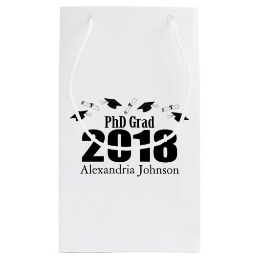 PhD-Absolvent-Abschluss-Geschenk-Tasche 2018 Kleine Geschenktüte (Rückseite)