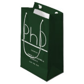 PhD-Absolvent Partei Small Green Kleine Geschenktüte (Vorderseite Schrägansicht)