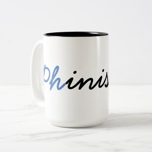 PhD-Absolvent Phinished Tasse (Vorderseite Links)