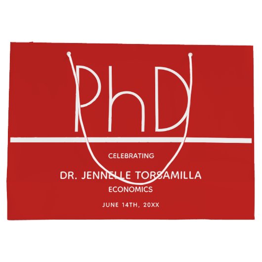 PhD-Absolventen Große Geschenktüte (Rückseite)
