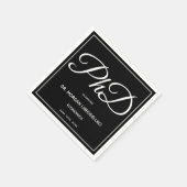 PhD Black Graduation Party Napkins Serviette (Ecke)