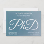 PhD Blue Graduation Party Einladung (Vorderseite)