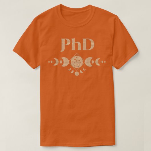 Phd boho farbige Mondphase Design T-Shirt (Design vorne)