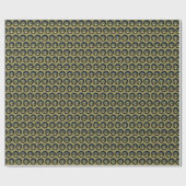 Phd Cap Gold Schwarzes Muster Doktorgrad Geschenkpapier (Flach)