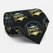 Phd Cap Gold Schwarzes Muster Doktorgrad Krawatte (Gerollt)
