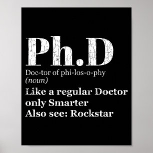 PhD-Definition lustig Abschlusskandidat Grafik Poster