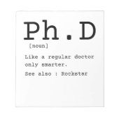 PhD-Definition Philosophie Doktor Dissertation Notizblock (Vorderseite)