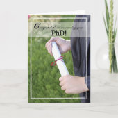 PHD Degree Abschluss Herzlichen Glückwunsch, Diplo Karte (Vorderseite)