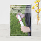 PHD Degree Abschluss Herzlichen Glückwunsch, Diplo Karte (Gelbe Blume)