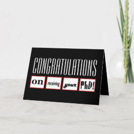 PhD Degree CUSTOM NAME Congratulations Karte