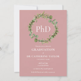 PhD Degree Dusty Rose Garland Abschluss Einladung