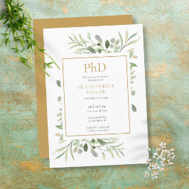 Phd Degree Watercolor Greenerity Gold Abschluss Einladung