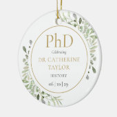 Phd Degree Watercolor Greenery Keepake Keramik Ornament (Links)