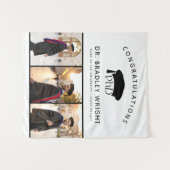 PhD Doctoral Grad Hat Doctoral Graduation Wandteppich (Vorderseite (Horizontal))