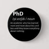 PhD Funny Dictionary Definition Button (Vorderseite)