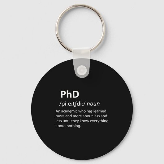 Phd funny dictionary definition doctorate student schlüsselanhänger (Vorderseite)
