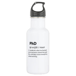 PhD Funny Dictionary Definition Edelstahlflasche